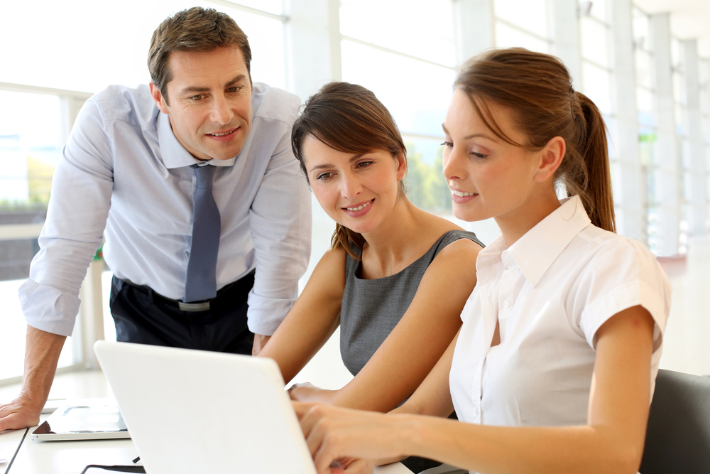 Business presentation on laptop computer Business presentation on laptop computer